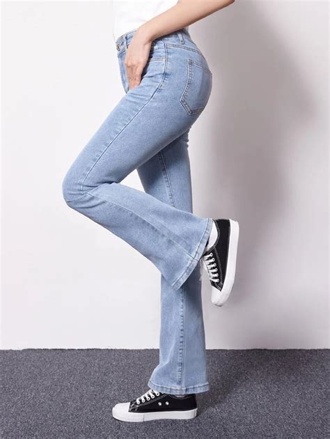 Teen Girls Ripped Bootcut Leg Jeans Shein Usa