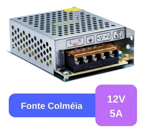 Fonte Colméia 12v 5a 60w Bivolt P Câmera Cftv Fita Led Escorrega o Preço