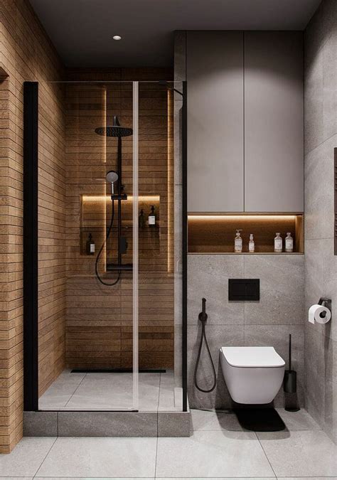 A Bathroom With A Toilet Sink And Shower In It S Center Wall Next To A