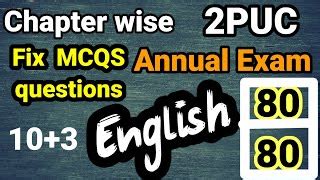 Nd Puc English Mcq Very Very Important Questions With Answers