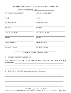 Fillable Online Land Development Regulations LDR Application Form Fax