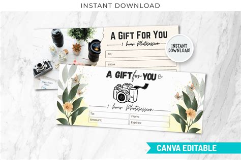 Editable Photography Gift Certificate Template Snapybiz