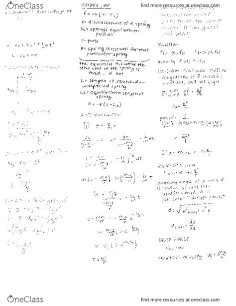 Physics 7a Midterm Midterm I Cheat Sheet Oneclass