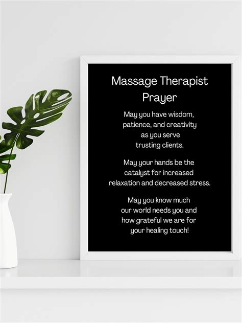 Massage Therapist Printable T Massage Therapist Prayer Thank You For Massage Therapist