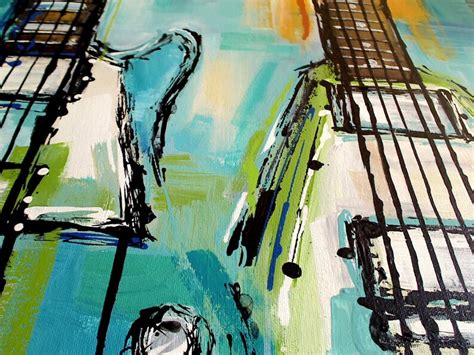 Guitar Painting T For Musician Music Art Guitar Art Etsy