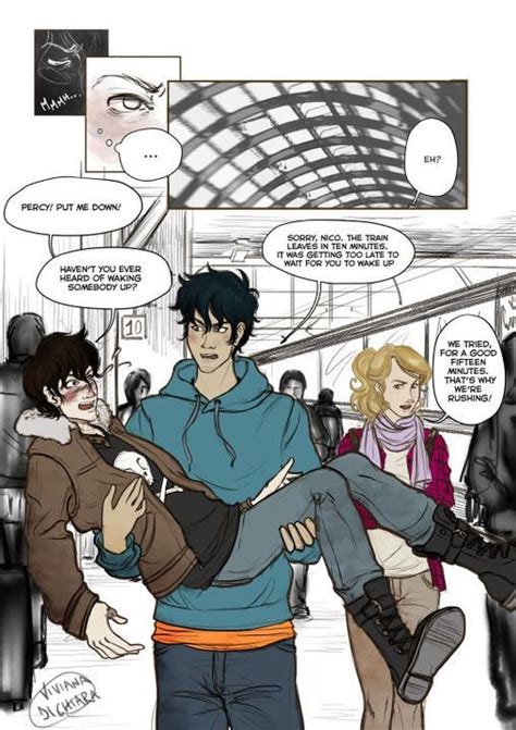 The Coming Of Nico Di Angelo Percy Carries Nico Bridal Style Into Kings Cross Percy Jackson