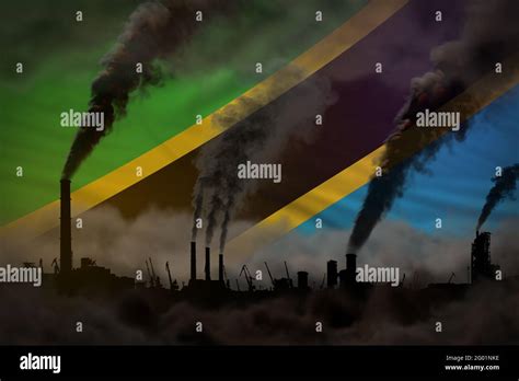 Concepto De Calentamiento Global Humo Pesado De Las Chimeneas De La