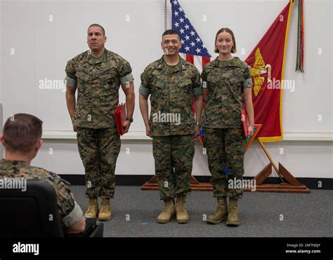 U S Marine Corps Col Eric Garcia Chief Of Staff Of 3rd Marine Aircraft Wing And Sgt Maj