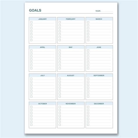 Premium Vector Monthly Goals Planner Printable Template