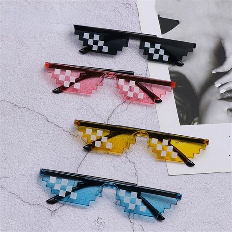 Cheap New Design Funny Mosaic Sunglasses Thug Life Sun Glasses Pixel