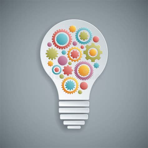 Light Bulb With Gears And Cogs Infographic Design Template Business