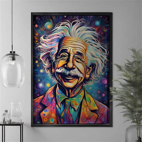 Albert Einstein Colorful Wall Decor Einstein Large Poster Einstein Art Einstein Print