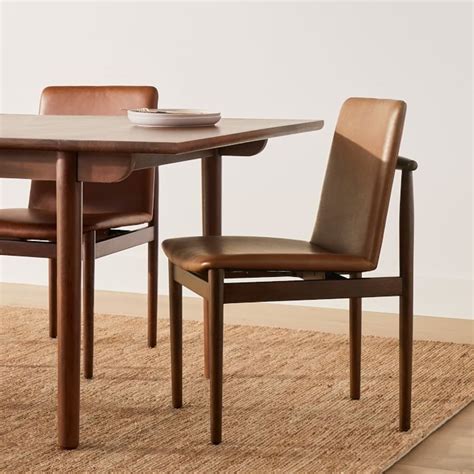 West Elm Framework Leather Dining Chair Saddle AptDeco