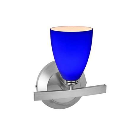 Z Lite Vista 1 Light Chrome Halogen Wall Sconce With Cobalt Blueglass