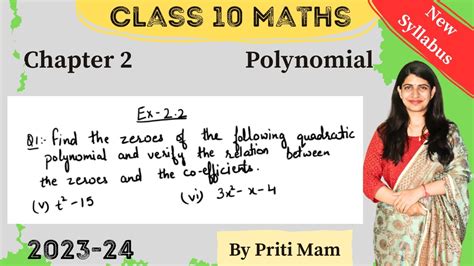 Polynomial Class 10 Maths Chapter 2 Ex 2 2 Q 1 Part 3 Find The Zeroes