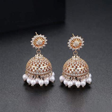 Gold Pearl Jhumka Designs Flash Sales Medialit Org