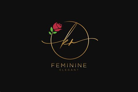 Initial Kr Feminine Logo Beauty Monogram And Elegant Logo Design