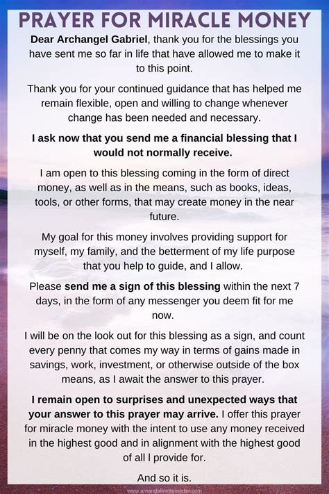 Prayer for Miracle Money — Amanda Linette Meder