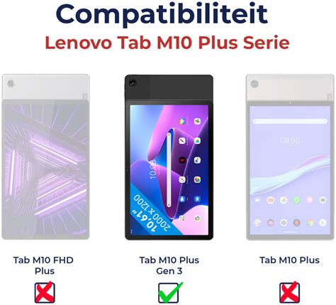 HappyCase Lenovo Tab M10 Plus Gen 3 Kinder Tablethoes Handvat Paars