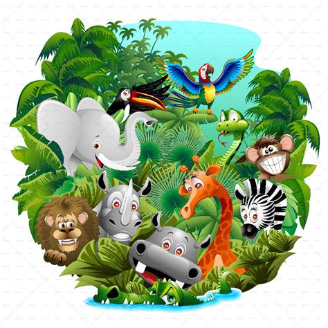 Jungle Safari Transparent Image Animals And Humans Clipart 995