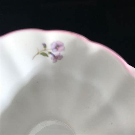 Shelley Tea Cup And Saucer England Fine Bone China Pink Lavender Blue