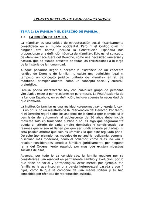 TEMA 1 Apuntes Derecho Familia APUNTES DERECHO DE FAMILIA