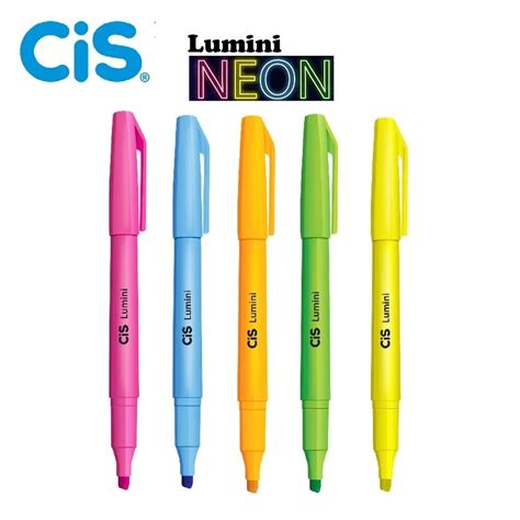 Cis Lumini Neon Marca Texto Kit 5 Cores Shopee Brasil