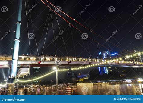 Skyline Of Frankfurt With People Enjoying The Museum Festival Editorial