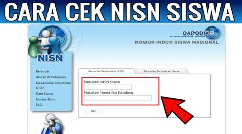 16 Cara Cek Nisn Online Berdasarkan Nama Di Website Kemendikbud