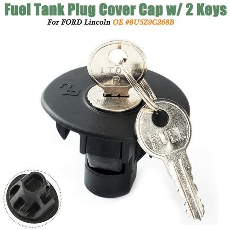 8u5z9c268b Locking Gas Fuel Tank Plug Cover Cap W 2 Keys For Ford Lincoln Mercury