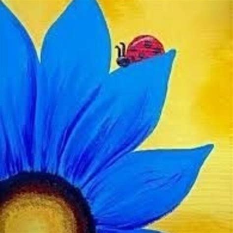 Ladybug On Blue Flower Multiple Canvas Art Canvas Art Canvas