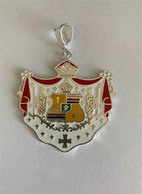 Sterling Silver Enamel Coat Of Arms Hawaii Men Pendant Etsy