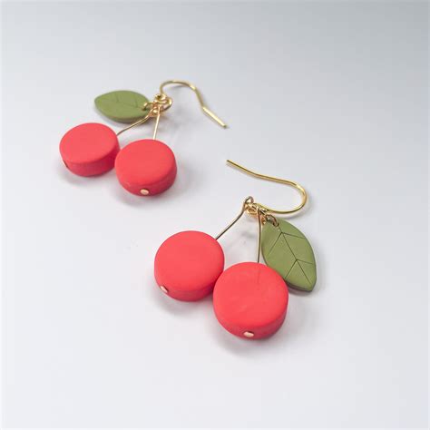 Cherries Diy Earrings Polymer Clay Clay Jewelry Polymer Clay