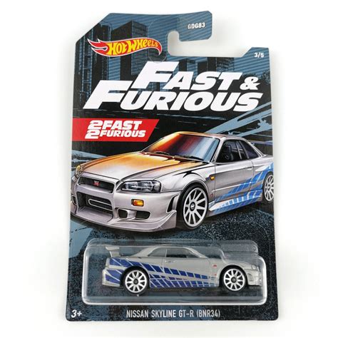 Машинка Hot wheels Форсаж NISSAN SKYLINE GT R BNR Collector Edition Metal Diecast