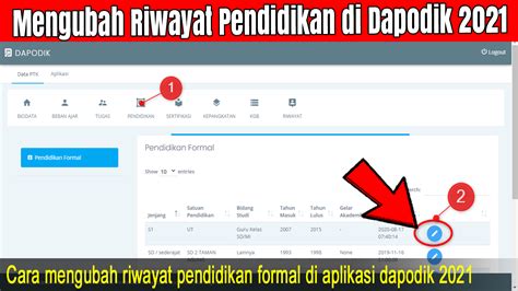 Cara Mengubah Atau Mengisi Riwayat Pendidikan Di Aplikasi Dapodik