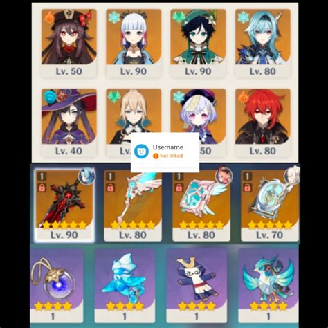 Hutao Ayaka Venti Eula Mona Jean Qiqi Diluc And Five Star Weapons