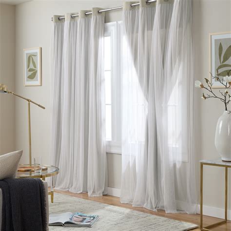 Exclusive Home Catarina Layered Solid Blackout And Sheer Window Curtain