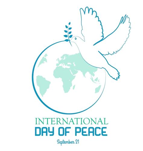 Premium Vector International Peace Day Peace Dove With Olive Branch