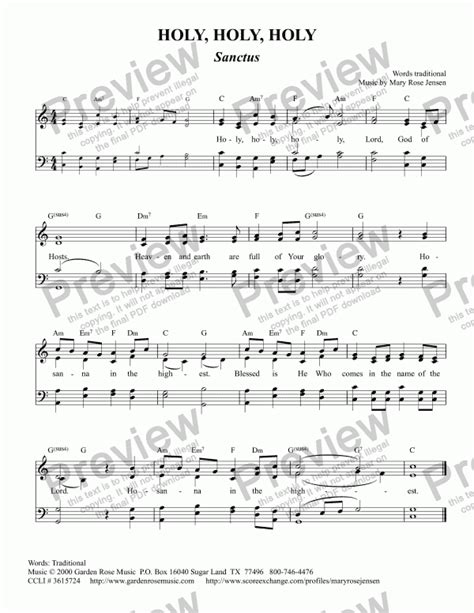 Holy Holy Holy Sanctus Lord God Of Hosts Sheet Music Pdf File