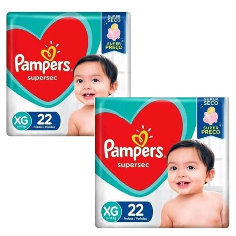 Fralda Pampers Supersec Jumbo Vermelha 2 Pacotes Tamanho Xg Com 22