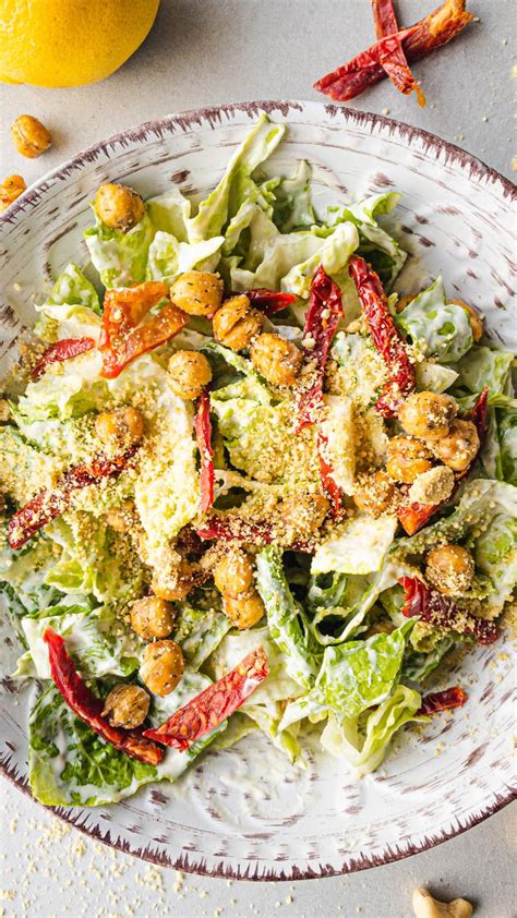 The Ultimate Vegan Caesar Salad With Crispy Chickpea Croutons That Vegan Babe