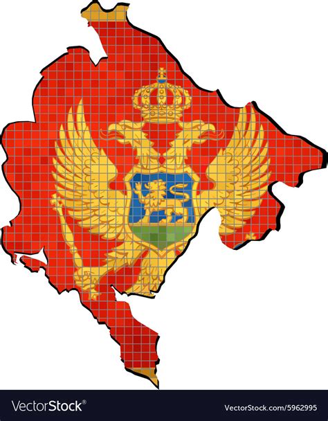 Montenegro Map With Flag Inside Royalty Free Vector Image