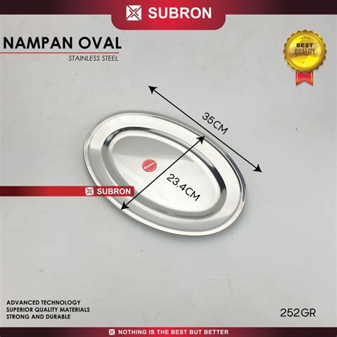 SUBRON Nampan Oval Stainless Steel 30cm 35 Cm 40cm Makanan Buah Nampan