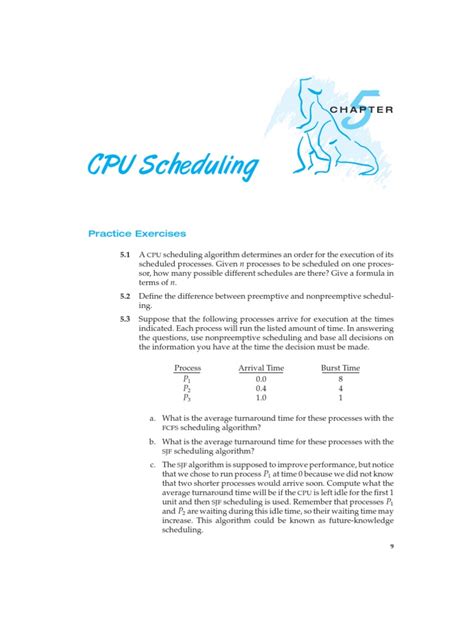 Operating System Exercises Chapter 5 Exr Pdf Scheduling