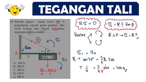 Menghitung Tegangan Tali Kesetimbangan Benda Tegar Fisika Sma Kelas