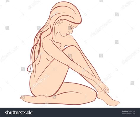 Beautiful Nude Woman Silhouette Stock Vector Royalty Free Shutterstock