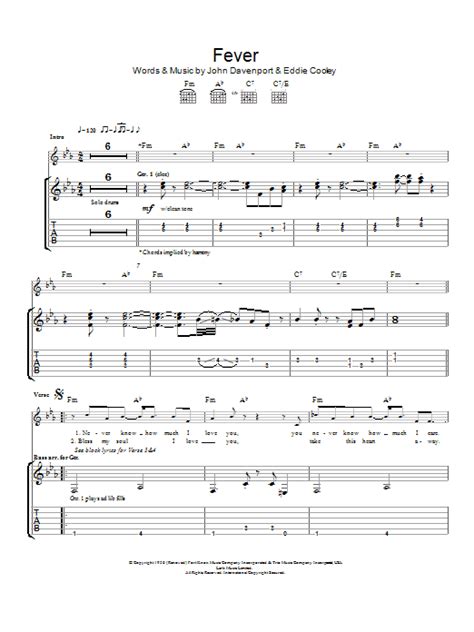 Fever Sheet Music Direct