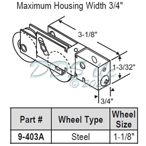 Tandem Patio Door Roller 9 403a Window And Door Parts