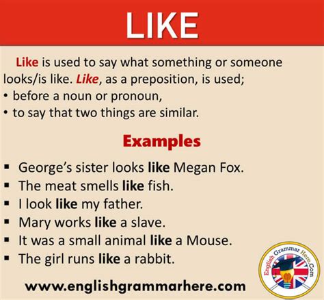 How To Use Like In English Definition And Example Sentences English