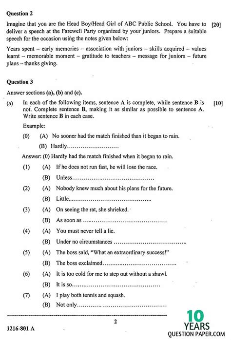 English Language Worksheets Class 10 Icse